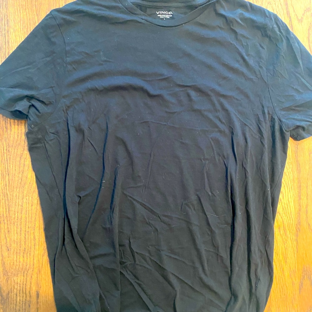 Vince black tee size L Garment Dye Short Sleeve Crew used